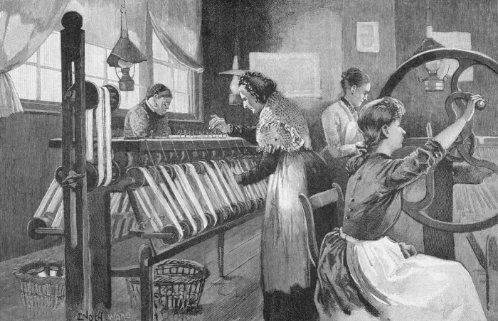 Framed Print : Spitalfields silk weavers, 1893. Artist: Enoch Ward Framed Print : Spitalfields silk weavers, 1893. Artist: Enoch Ward