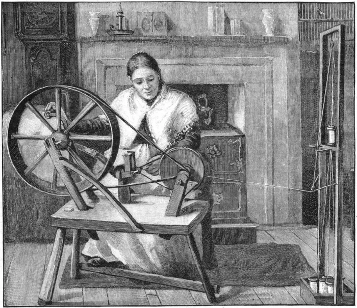 Framed Print : Spitalfields silk worker winding silk in her cottage, London, England, 1893 Framed Print : Spitalfields silk worker winding silk in her cottage, London, England, 1893