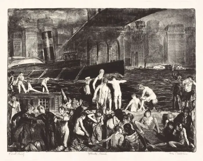 Framed Print : Splinter Beach, 1916. Creator: George Wesley Bellows Framed Print : Splinter Beach, 1916. Creator: George Wesley Bellows
