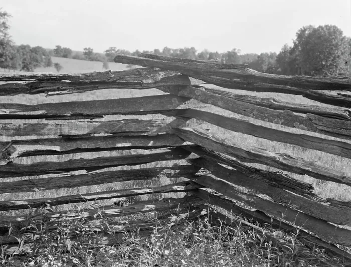 Framed Print : Split-log fence, North central Arkansas, along U.S. 62, 1938. Creator: Dorothea Lange Framed Print : Split-log fence, North central Arkansas, along U.S. 62, 1938. Creator: Dorothea Lange