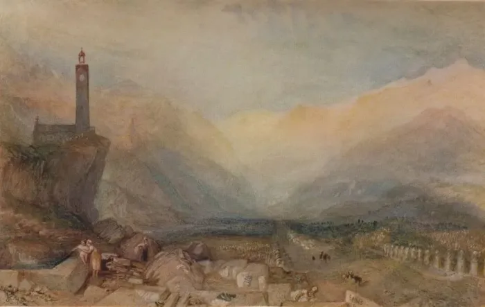 Framed Print : The Splugen Pass, c1841, (1938). Artist: JMW Turner Framed Print : The Splugen Pass, c1841, (1938). Artist: JMW Turner