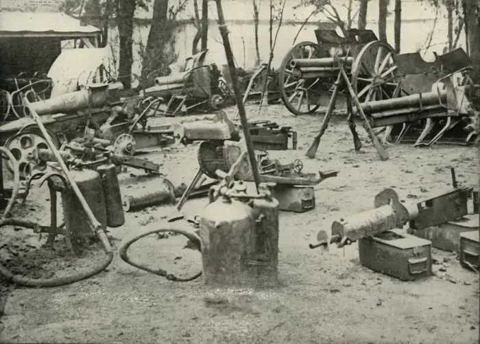 Framed Print : Some Spoils of the Battle-field, (1919). Creator: Unknown Framed Print : Some Spoils of the Battle-field, (1919). Creator: Unknown