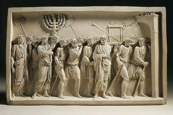 Spoils of the Temple: After a Relief from the Arch of Titus, Rome, c.1791. Creator: Jean Guillaume Moitte