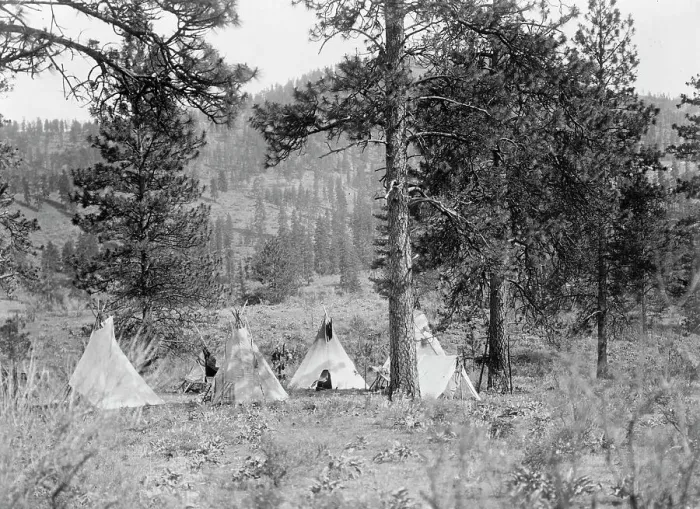 Framed Print : Spokan camp, c1910. Creator: Edward Sheriff Curtis Framed Print : Spokan camp, c1910. Creator: Edward Sheriff Curtis