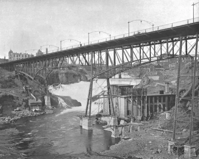 Framed Print : Spokane Falls, Washington, USA, c1900. Creator: Unknown Framed Print : Spokane Falls, Washington, USA, c1900. Creator: Unknown