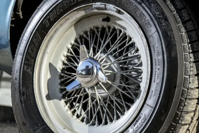 Framed Print : Spoked wheel of a 1961 Aston Martin DB4 GT SWB lightweight. Creator: Unknown Framed Print : Spoked wheel of a 1961 Aston Martin DB4 GT SWB lightweight. Creator: Unknown