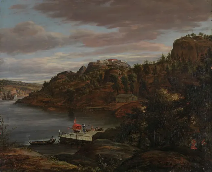 Framed Print : Sponvika by the Iddefjorden, 1702. Creator: Jacob Koninck the Younger Framed Print : Sponvika by the Iddefjorden, 1702. Creator: Jacob Koninck the Younger