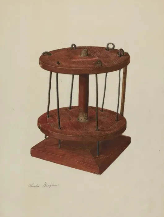Framed Print : Spool Rack, c. 1939. Creator: Charles Garjian Framed Print : Spool Rack, c. 1939. Creator: Charles Garjian