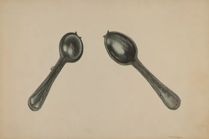 Framed Print : Spoon Mold, c. 1938. Creator: Paul Poffinbarger Framed Print : Spoon Mold, c. 1938. Creator: Paul Poffinbarger