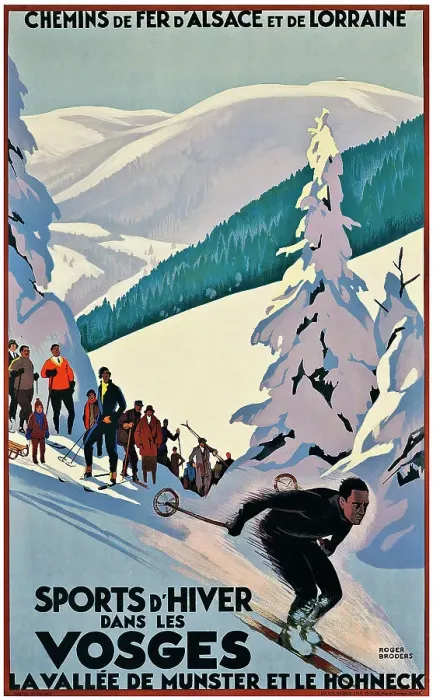 Framed Print : Sports d'Hiver dans les Vosges (Poster), c. 1930. Creator: Broders, Roger (1883-1953) Framed Print : Sports d'Hiver dans les Vosges (Poster), c. 1930. Creator: Broders, Roger (1883-1953)