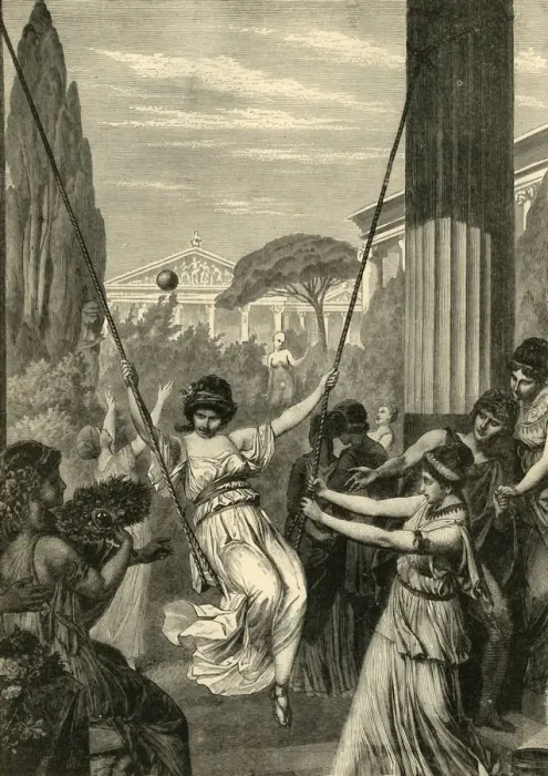Framed Print : Sports of Greek Girls, 1890. Creator: Unknown Framed Print : Sports of Greek Girls, 1890. Creator: Unknown