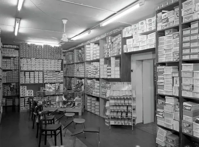 Framed Print : Sports shop interior, Sheffield, South Yorkshire, 1961. Artist: Michael Walters Framed Print : Sports shop interior, Sheffield, South Yorkshire, 1961. Artist: Michael Walters