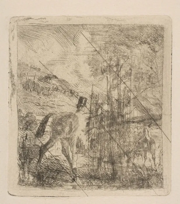 Framed Print : The Sportsman Mounting His Horse, 1856. Creator: Edgar Degas Framed Print : The Sportsman Mounting His Horse, 1856. Creator: Edgar Degas
