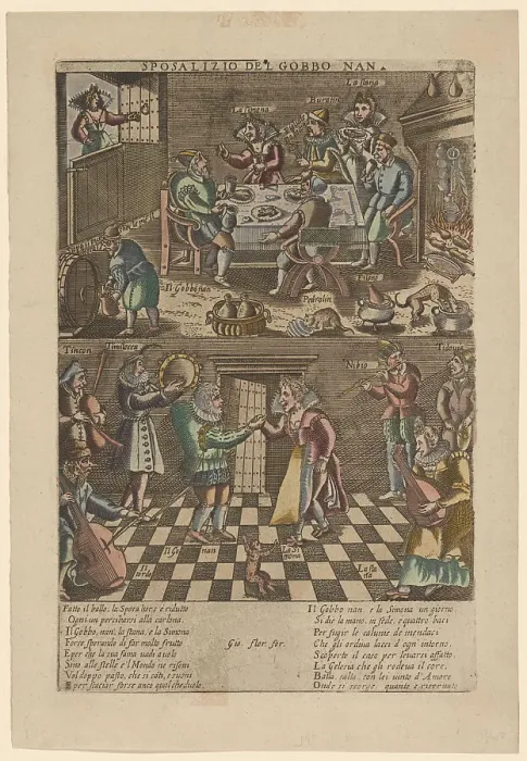 Framed Print : Sposalizio del gobbo nan (The Wedding of the Hunchback), c1535-1540. Creator: Floreani; Giovanni (1486-1540) Framed Print : Sposalizio del gobbo nan (The Wedding of the Hunchback), c1535-1540. Creator: Floreani; Giovanni (1486-1540)