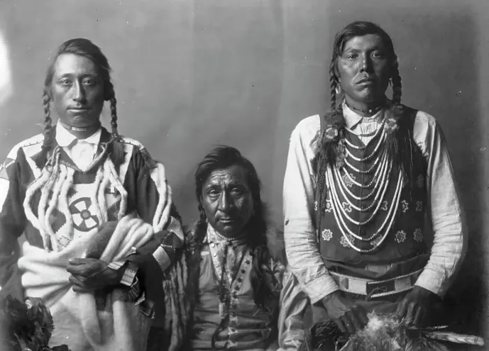 Framed Print : Spotted Eagle, Heavy Gun, and Robert Calf Robe, c1910. Creator: Edward Sheriff Curtis Framed Print : Spotted Eagle, Heavy Gun, and Robert Calf Robe, c1910. Creator: Edward Sheriff Curtis