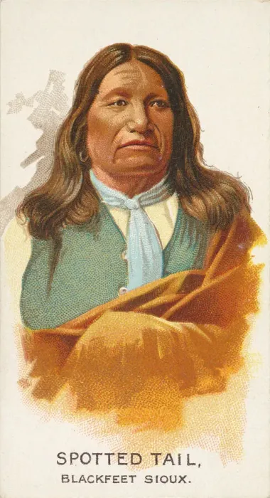 Framed Print : Spotted Tail, Blackfeet Sioux, from the American Indian Chiefs series (N2) for Allen & Framed Print : Spotted Tail, Blackfeet Sioux, from the American Indian Chiefs series (N2) for Allen &