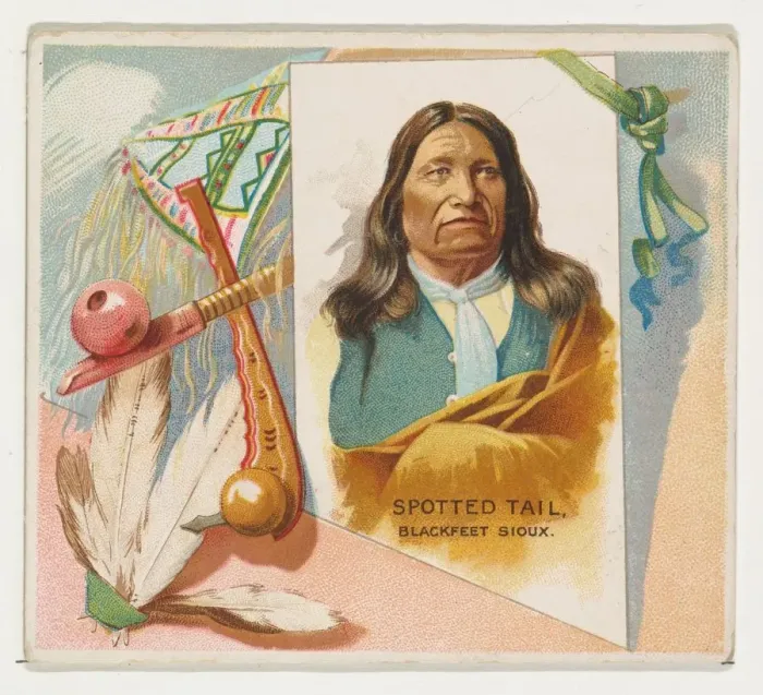 Framed Print : Spotted Tail, Blackfeet Sioux, from the American Indian Chiefs series (N36 Framed Print : Spotted Tail, Blackfeet Sioux, from the American Indian Chiefs series (N36