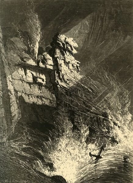 The Spouting Horn in a Storm, 1872. Creator: W. J. Linton