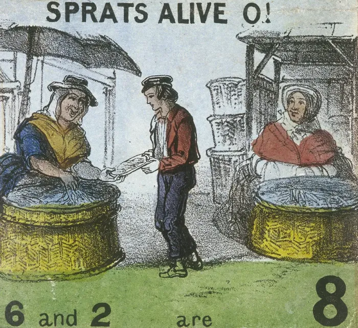 Framed Print : Sprats Alive O!, Cries of London, c1840. Artist: TH Jones Framed Print : Sprats Alive O!, Cries of London, c1840. Artist: TH Jones