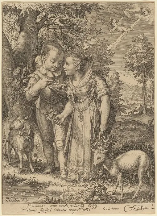 Framed Print : Spring, 1601. Creator: Jan Saenredam Framed Print : Spring, 1601. Creator: Jan Saenredam