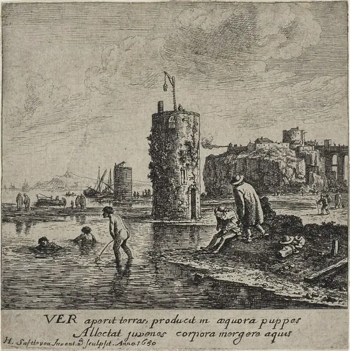 Framed Print : Spring, 1650. Creator: Herman Saftleven the Younger Framed Print : Spring, 1650. Creator: Herman Saftleven the Younger