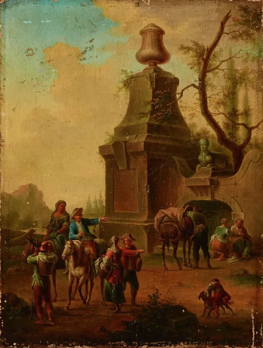 Framed Print : At the Spring, after 1720. Creator: Franz de Paula Ferg Framed Print : At the Spring, after 1720. Creator: Franz de Paula Ferg