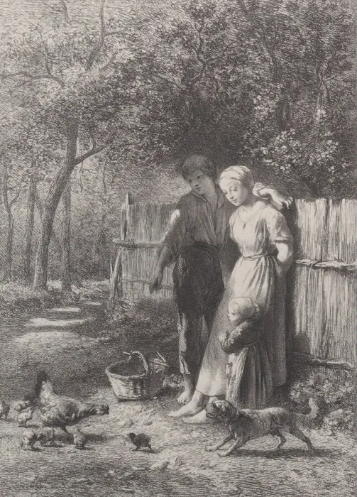Framed Print : Spring, 1864. Creator: Charles Emile Jacque