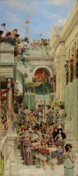 Framed Print : Spring, 1894. Creator: Sir Lawrence Alma-Tadema Framed Print : Spring, 1894. Creator: Sir Lawrence Alma-Tadema