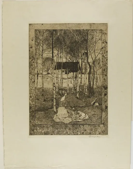 Framed Print : Spring, 1896. Creator: Heinrich Vogeler Framed Print : Spring, 1896. Creator: Heinrich Vogeler