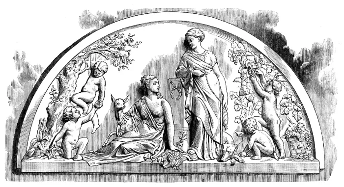 Framed Print : Spring and Autumn, by F. J. Williamson, from the late Royal Academy exhibition, 1873. Creator: Unknown Framed Print : Spring and Autumn, by F. J. Williamson, from the late Royal Academy exhibition, 1873. Creator: Unknown