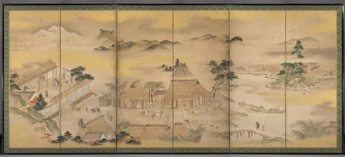 Framed Print : Spring and Autumn Farming (Autumn), 1700s. Creator: Ko Sukoku (Japanese, 1730-1804) Framed Print : Spring and Autumn Farming (Autumn), 1700s. Creator: Ko Sukoku (Japanese, 1730-1804)