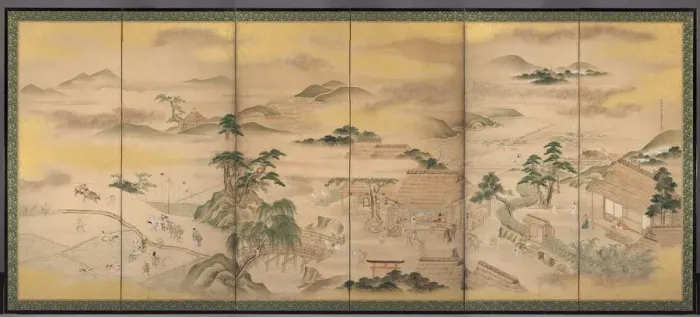Framed Print : Spring and Autumn Farming (Spring), 1700s. Creator: Ko Sukoku (Japanese, 1730-1804) Framed Print : Spring and Autumn Farming (Spring), 1700s. Creator: Ko Sukoku (Japanese, 1730-1804)
