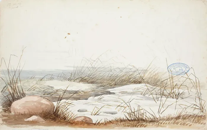 Framed Print : Spring beach, 1850. Creator: Magnus von Wright Framed Print : Spring beach, 1850. Creator: Magnus von Wright