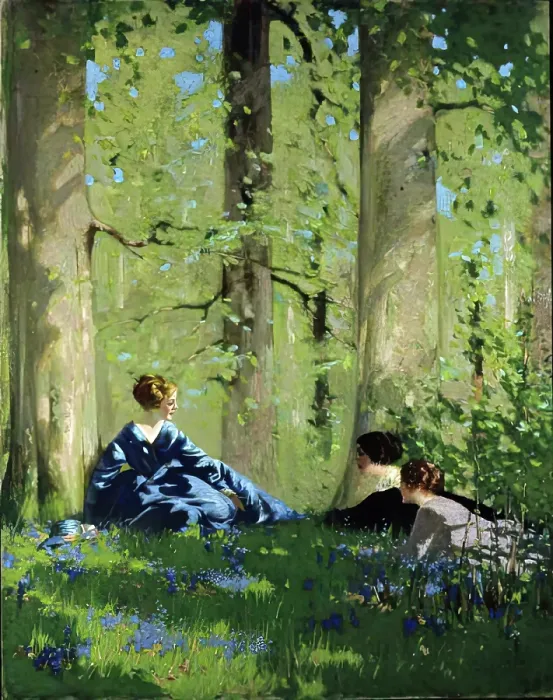 Framed Print : Spring in the Birch Wood. Creator: George Henry Framed Print : Spring in the Birch Wood. Creator: George Henry