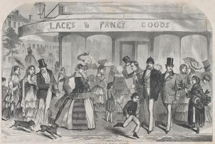 Framed Print : Spring in the City (Harpers Weekly, Vol. II), April 17, 1858. Creator: Unknown Framed Print : Spring in the City (Harpers Weekly, Vol. II), April 17, 1858. Creator: Unknown