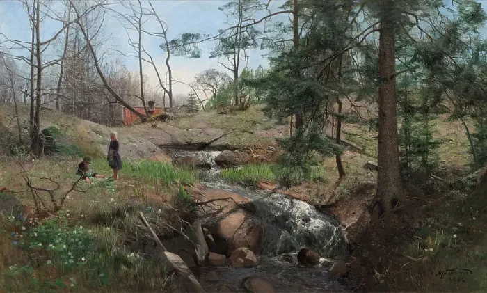 Framed Print : Spring in the Country, 1888. Creator: Sven Alfred Thorne Framed Print : Spring in the Country, 1888. Creator: Sven Alfred Thorne