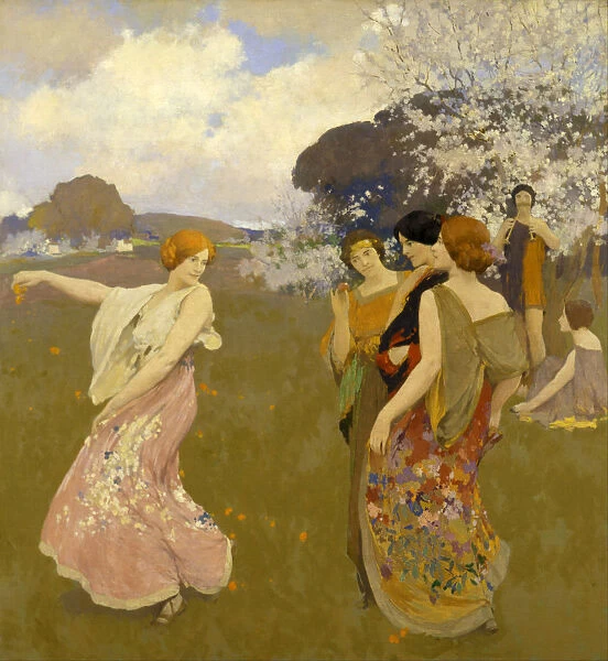 Spring Dance, c. 1917. Artist: Mathews, Arthur Frank (1860-1945)