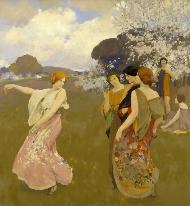 Framed Print : Spring Dance, c. 1917. Artist: Mathews, Arthur Frank (1860-1945) Framed Print : Spring Dance, c. 1917. Artist: Mathews, Arthur Frank (1860-1945)