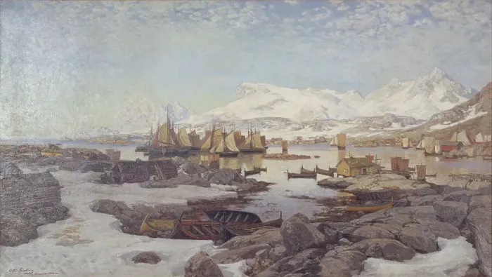 Framed Print : Spring Day in Lofoten, 1882. Creator: Otto Sinding Framed Print : Spring Day in Lofoten, 1882. Creator: Otto Sinding