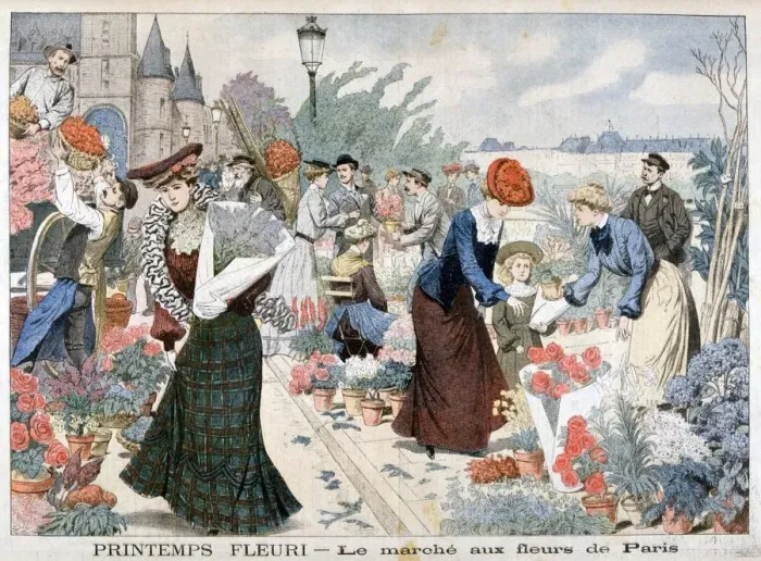 Framed Print : Spring flowers in a market, Paris, 1903 Framed Print : Spring flowers in a market, Paris, 1903