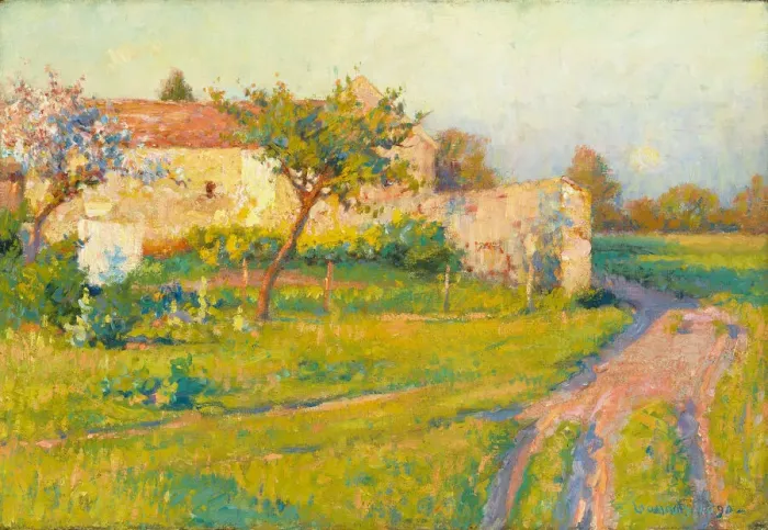 Framed Print : Spring in France, 1890. Creator: Robert William Vonnoh Framed Print : Spring in France, 1890. Creator: Robert William Vonnoh