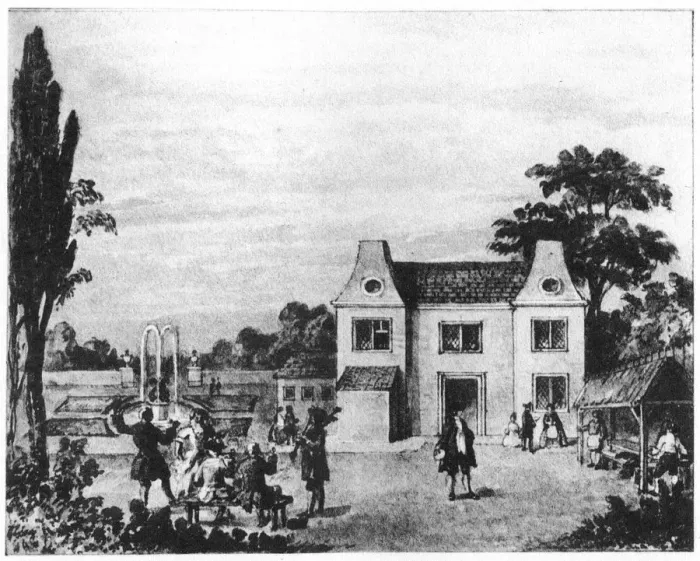 Framed Print : Spring gardens, site of Lowndes Square, London, c late 18th century (1907) Framed Print : Spring gardens, site of Lowndes Square, London, c late 18th century (1907)