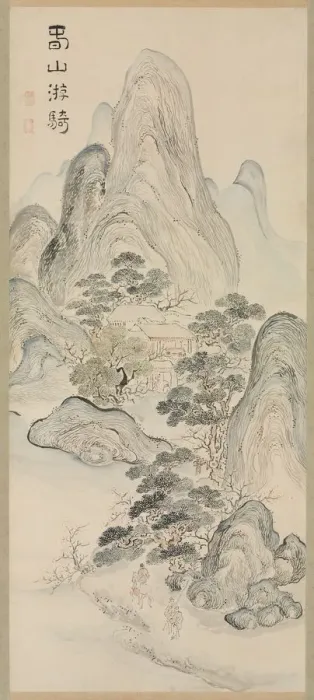 Framed Print : Spring Landscape, 1700s. Creator: Ike Taiga (Japanese, 1723-1776) Framed Print : Spring Landscape, 1700s. Creator: Ike Taiga (Japanese, 1723-1776)