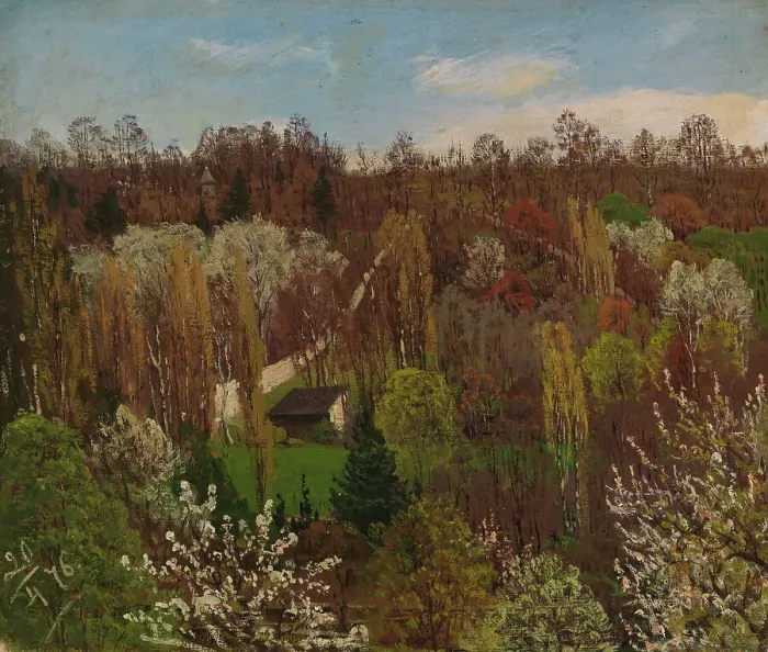 Framed Print : Spring Landscape, 1876. Creator: Fanny Churberg Framed Print : Spring Landscape, 1876. Creator: Fanny Churberg