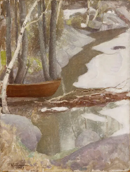 Framed Print : Spring Landscape, 1929. Creator: Halonen, Pekka (1865-1933) Framed Print : Spring Landscape, 1929. Creator: Halonen, Pekka (1865-1933)
