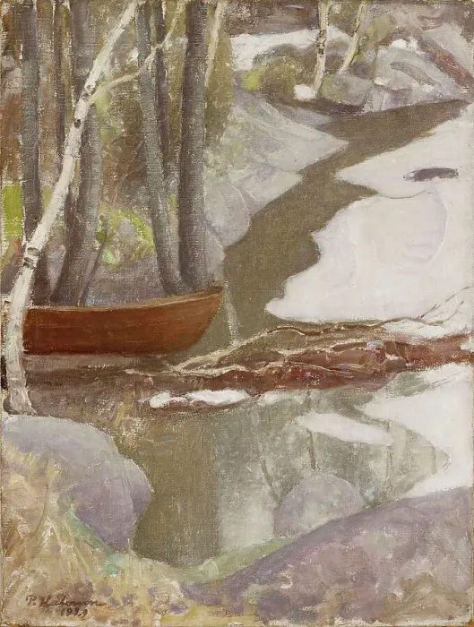 Framed Print : Spring Landscape, 1929. Creator: Pekka Halonen Framed Print : Spring Landscape, 1929. Creator: Pekka Halonen