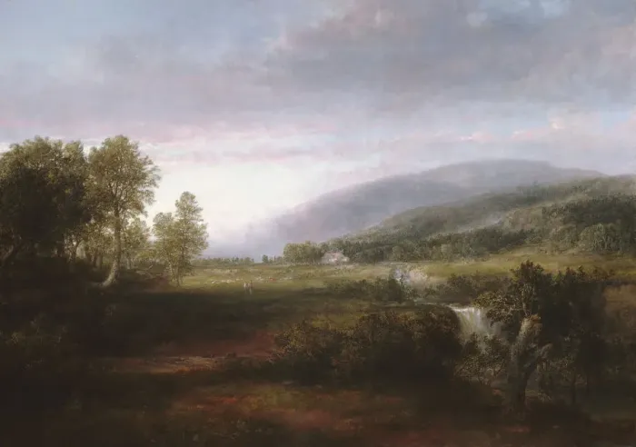 Framed Print : Spring Landscape, ca. 1853-56. Creator: Thomas Doughty Framed Print : Spring Landscape, ca. 1853-56. Creator: Thomas Doughty