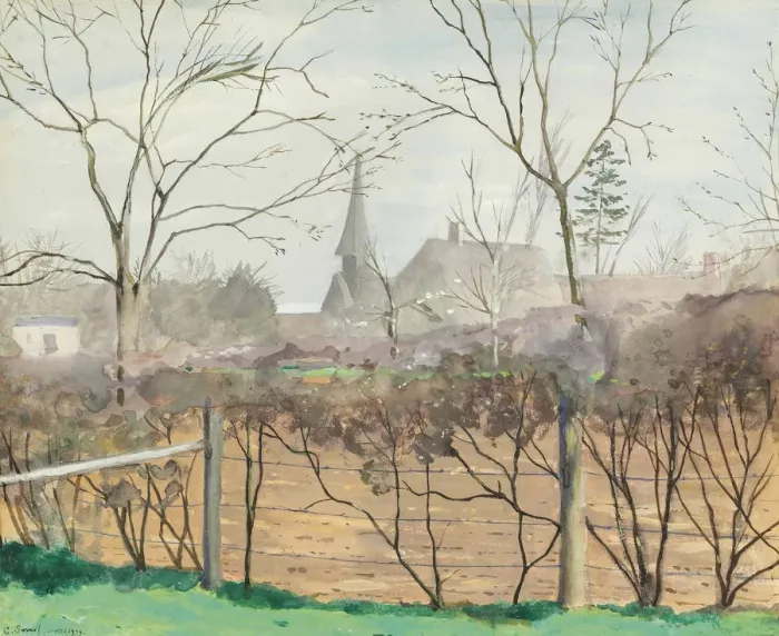 Framed Print : Spring landscape at Grandvilliers, 1929 Framed Print : Spring landscape at Grandvilliers, 1929