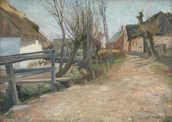 Framed Print : Spring morning in Glostrup, 1887. Creator: Albert Gottschalk Framed Print : Spring morning in Glostrup, 1887. Creator: Albert Gottschalk