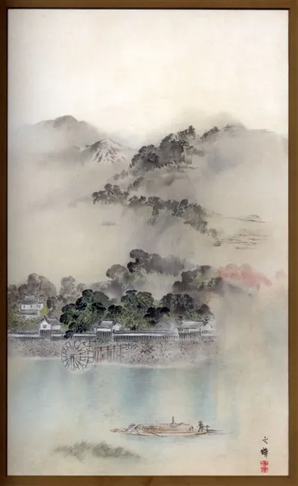 Framed Print : A Spring Morning on the River Yodo, c1870 (1886). Artist: Wilhelm Greve Framed Print : A Spring Morning on the River Yodo, c1870 (1886). Artist: Wilhelm Greve